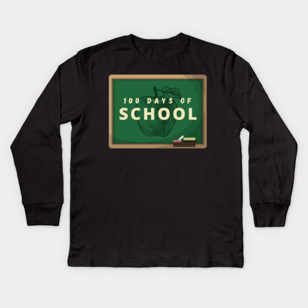 happy 100 days of school Kids Long Sleeve T-Shirt by Pixel Threads 