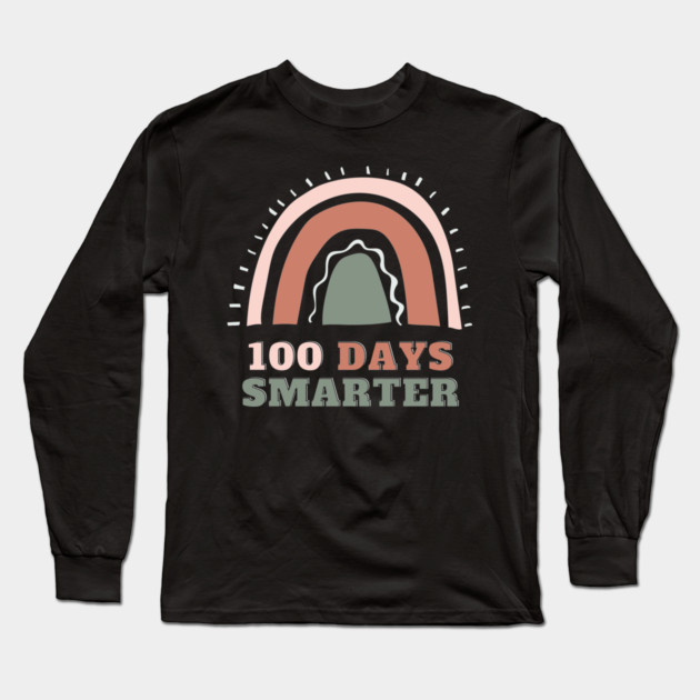 100 Days Smarter Long Sleeve T-Shirt by Pixel Threads 