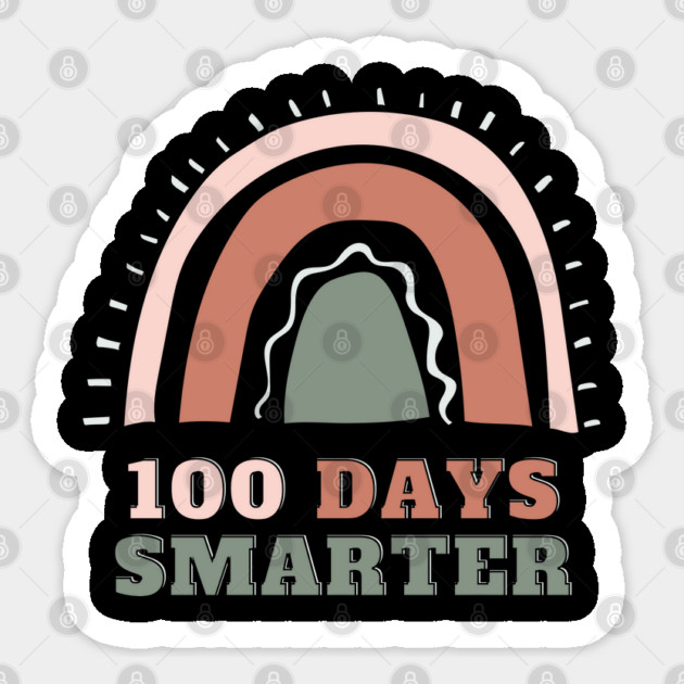 100 Days Smarter Sticker by Pixel Threads 