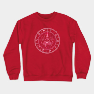 Bill Cipher Wheel RED ( Gravity Falls ) Crewneck Sweatshirt