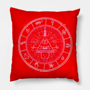 Bill Cipher Wheel RED ( Gravity Falls ) Pillow