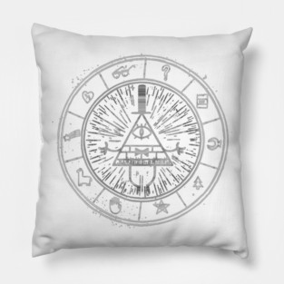 BILL CIPHER WHEEL BLack/White ( GRAVITY FALLS ) Pillow