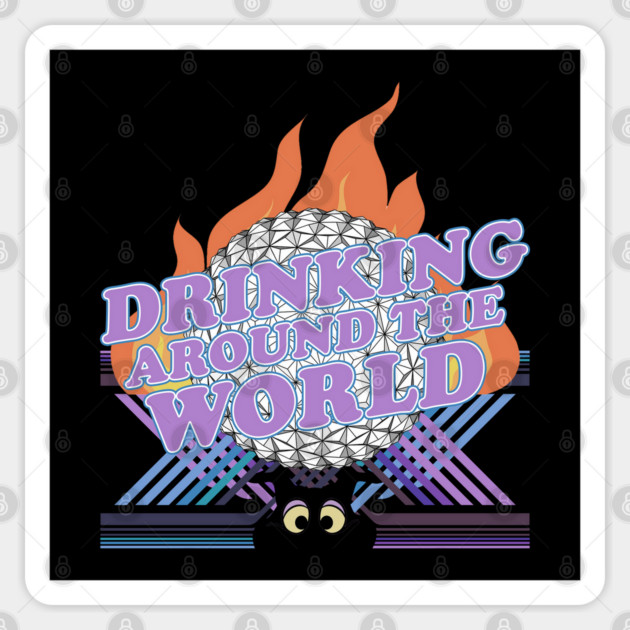 Drinking Around the World showcase Pavilion flame and Spaceship Earth Sticker by Joaddo
