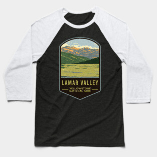 Lamar Valley Yellowstone National Park Baseball T-Shirt