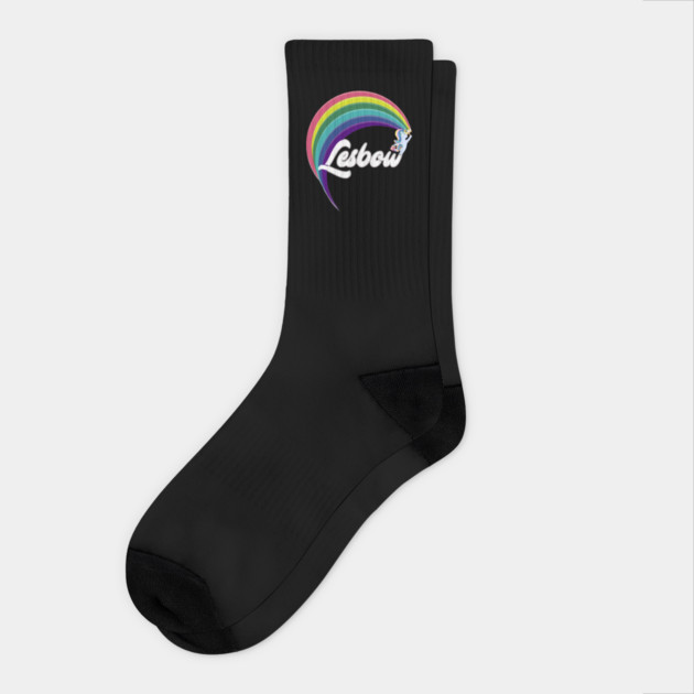 Lesbow Rainbow Unicorn Color Gay Pride Month t-shirt Shirt Tee Gift Socks by creative