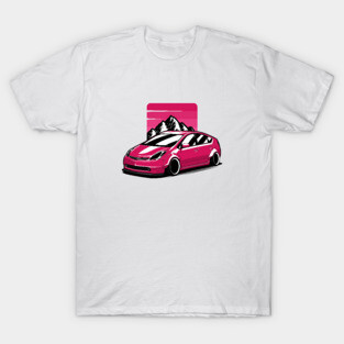 Red Prius Classic Widebody JDM T-Shirt