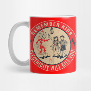 Reddy Kilowatt Electricity will kill you Mug