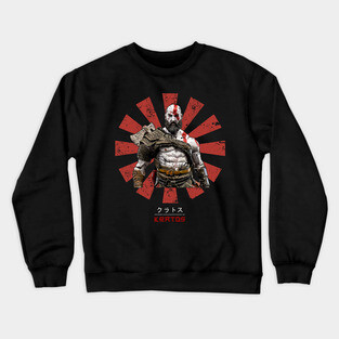 Kratos Retro Japanese God Of War Crewneck Sweatshirt