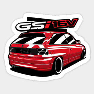 Red Opel Astra GSI Sticker