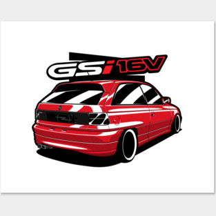 Red Opel Astra GSI Posters and Art