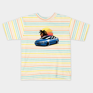 Blue Opel Calibra Classic Coupe Kids T-Shirt