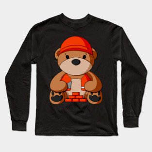 Bricklayer Teddy Bear Long Sleeve T-Shirt