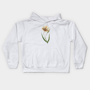 White botanical flower Kids Hoodie
