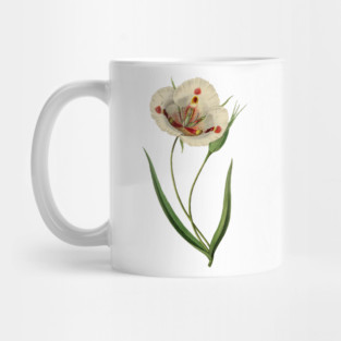 White botanical flower Mug