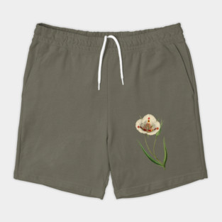 White botanical flower Shorts