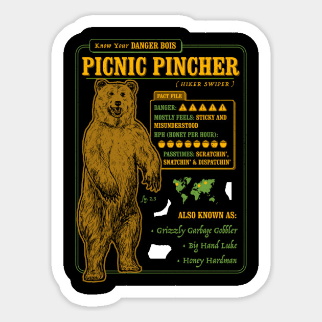 Funny Bear Fact File - Picnic Pincher Magnet by dumbshirts