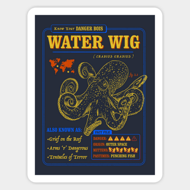 Funny Octopus Fact File - Water Wig Magnet by dumbshirts
