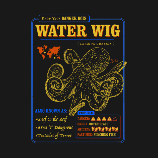 Funny Octopus Fact File - Water Wig by dumbshirts