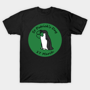 Penguin and Shamrock St Patricks Day T-Shirt