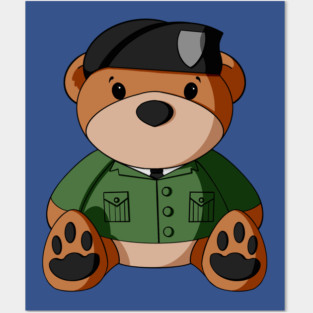 Military Beret Teddy Bear Posters and Art