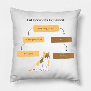 Cat Decisions Explained Pillow