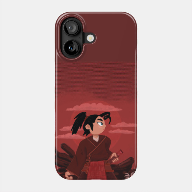 FEMALE SAMURAI IN RED DIGITAL PAINTING Phone Case by droidmonkey