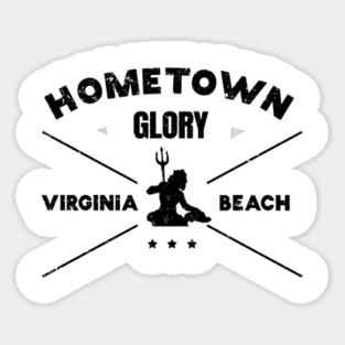 Virginia Beach Hometown Glory with Neptune Statue Sticker