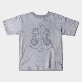 Anchor Mermaids (On Light) Kids T-Shirt