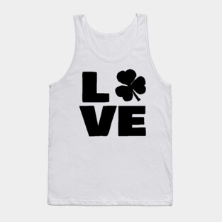 Saint Patricks Day Love Shamrock Typography Tank Top