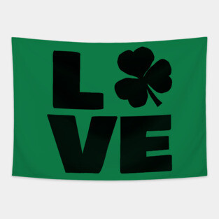 Saint Patricks Day Love Shamrock Typography Tapestry