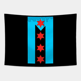 Chicago Flag + Puerto Rican Flag Tapestry