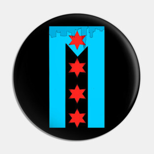 Chicago Flag + Puerto Rican Flag Pin