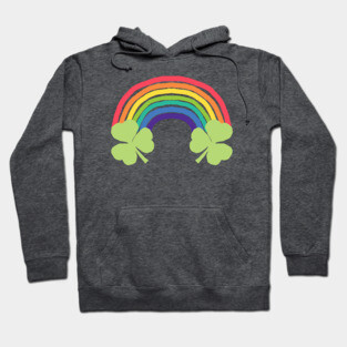 St Patricks Day Shamrock Rainbow Hoodie