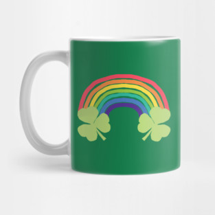St Patricks Day Shamrock Rainbow Mug