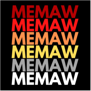 Memaw Grandmother in English Colorful Name for Memaw Posters and Art