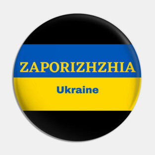 Zaporizhzhia City in Ukrainian Flag Pin