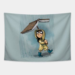 Rainy story days Tapestry