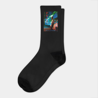 Drive worn japanese poster design Socks