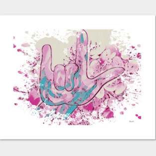 ASL I Love You Color Burst Posters and Art