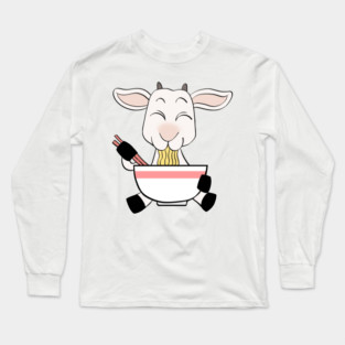 Funny Goat Kawaii Ramen Long Sleeve T-Shirt
