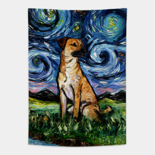 Black Mouth Cur Night Tapestry
