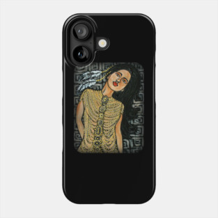 BEADED DRESS Indigenous Woman Tribal Dress Phone Case