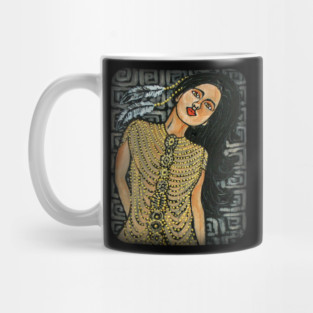 BEADED DRESS Indigenous Woman Tribal Dress Mug