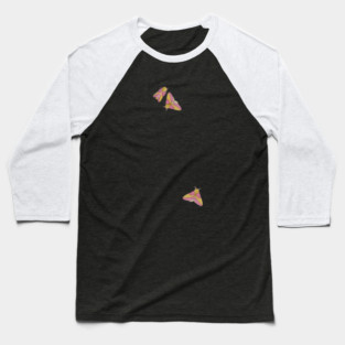 Rosy Maple Moth Gathering  (Actual size-ish) Baseball T-Shirt