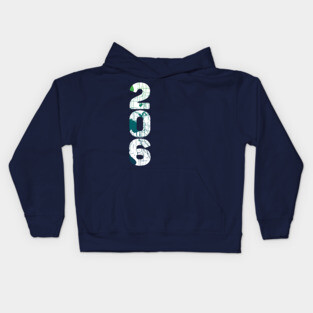 Seattle WA City Map and 206 Area Code Kids Hoodie