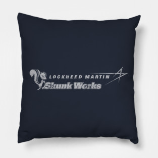 Lockheed Martin Skunk Works Logo (white, aged and weathered) Pillow
