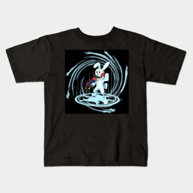 CAPTAIN RABBITFORD Kids T-Shirt by droidmonkey