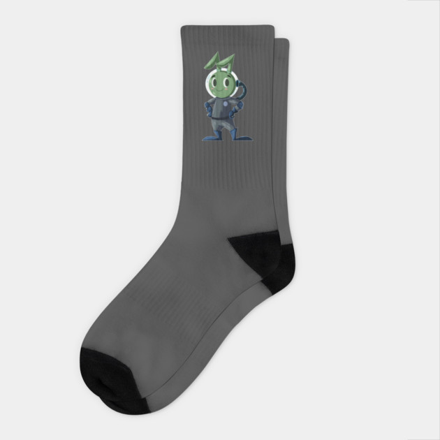 AN ALIEN RABBIT ASTRONAUT CARTOON CHARACTER Socks by droidmonkey