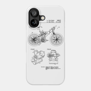 Mountain Bike Patent Inventors Black Phone Case