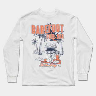 Barefoot Pool Bar at the Poly In Orlando Florida Distressed Look Long Sleeve T-Shirt